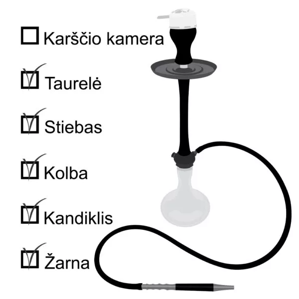 Kompl taurele stiebas kolba kandiklis zarna - Bongai.lt
