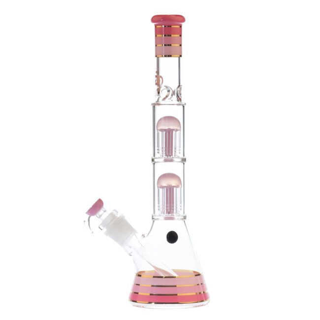 Stiklinė vandens pypkė "Grace Glass Pink Tower Beaker" 40 cm