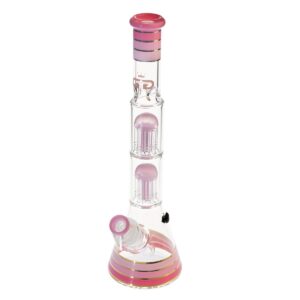 Stiklinė vandens pypkė "Grace Glass Pink Tower Beaker" 40 cm