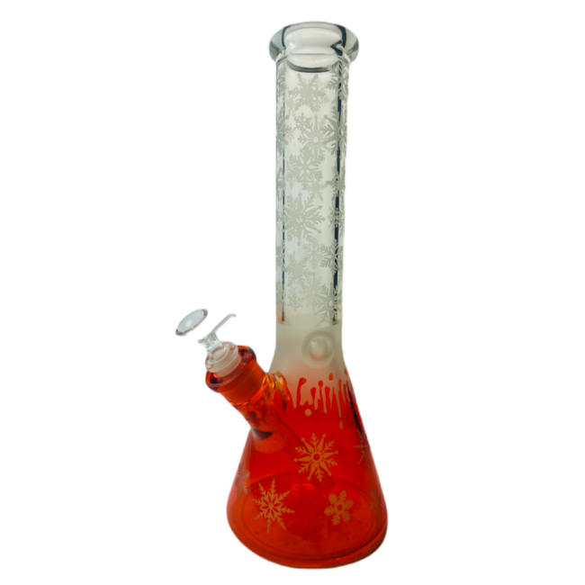 Stiklinė vandens pypkė „Orange Snowflake Beaker” 34 cm
