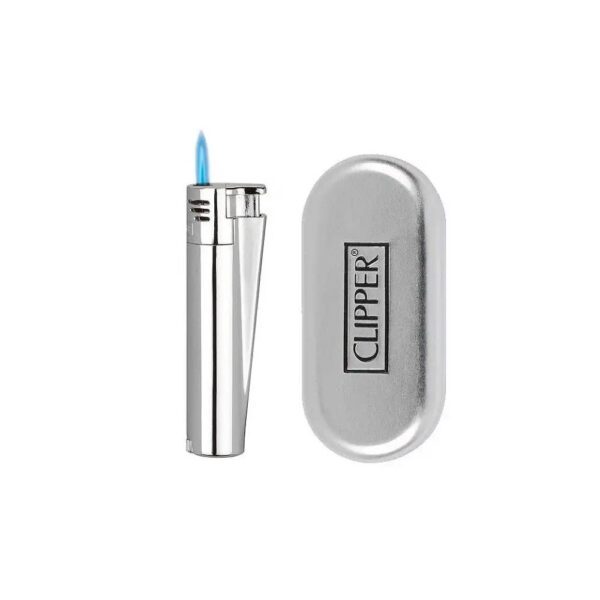 Žiebtuvėlis Clipper Metal Jet Flame Silver