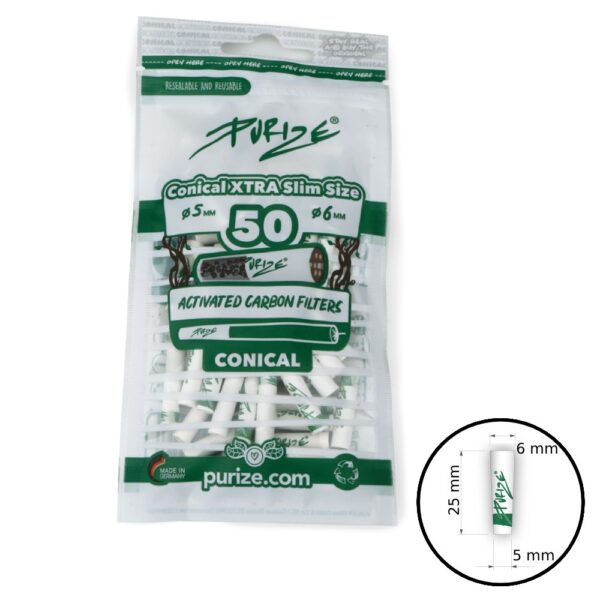Aktyviosios anglie filtrai purize xtra slim conical 50 vnt.