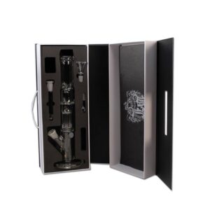 Stiklinė vandens pypkė dėžutėje Black Leaf Bongbastic 36cm