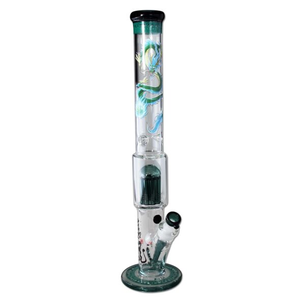 Stiklinė vandens pypkė Black Leaf Cylinder Qinglong 49 cm