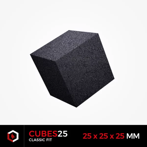 BLACKCOCO’s CUBES25 kokoso angliukas kaljanui, 25x25x25 mm, tankios struktūros.