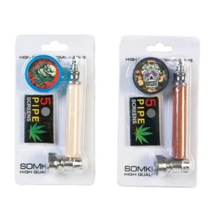 Metalinės pypkutė ir mini akrilo smulkintuvėlis 10 cm