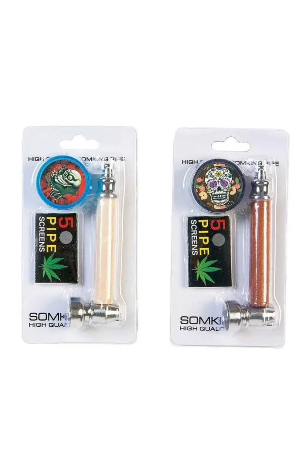 Metalinės pypkutė ir mini akrilo smulkintuvėlis 10 cm