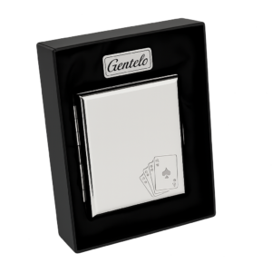 Metalinis portsigaras „Cards“ (Graviruota kortų simbolika)