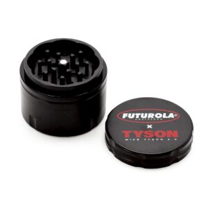 Metalinis smulkintuvas Futurola × Tyson 2.0 – 4 dalių juodas