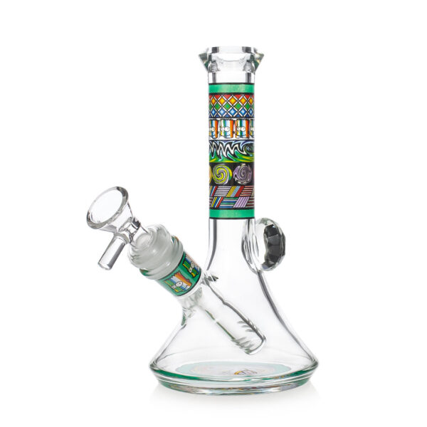 Stiklinė vandens pypkė Hippie Gift 18 cm mėlynų motyvų