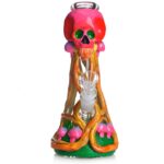 Stiklinė vandens pypkė Pink Skull 25 cm