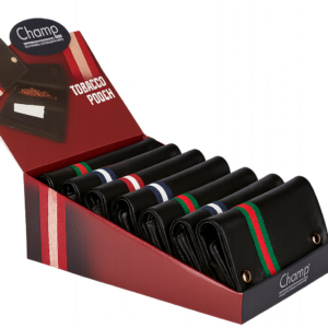 Tabako piniginė - Champ – juoda su spalvota juostele