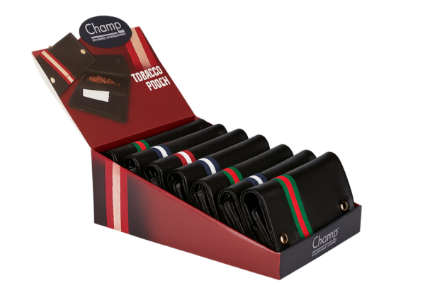 Tabako piniginė - Champ – juoda su spalvota juostele