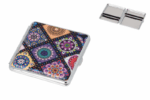 Cigarečių dėklas Angel Floral Purple uždarytas ir atidarytas