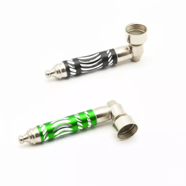 Metalinė pypkutė „Multi Twist” – 8.5 cm juoda ir žalia