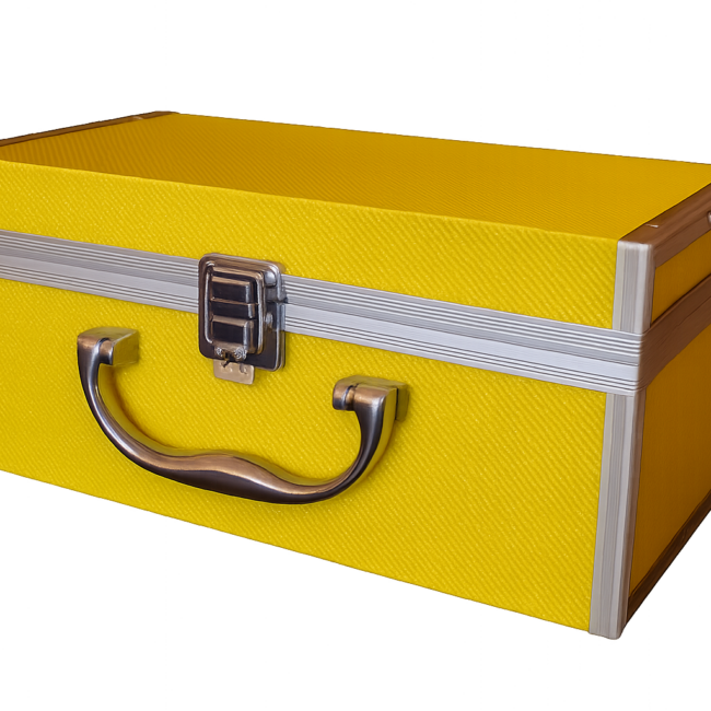 Paslapčių dėžutė 12x12x24 cm geltona