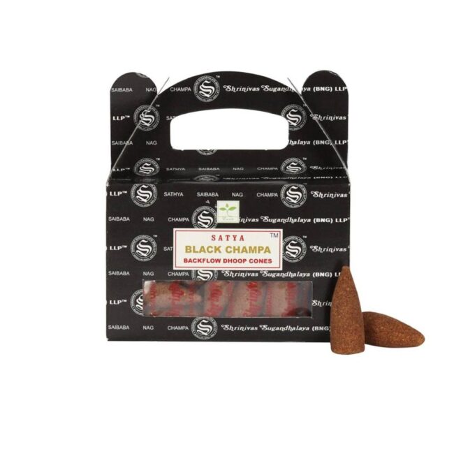 Satya Black Champa Backflow tekantys smilkalai - Bongai.lt