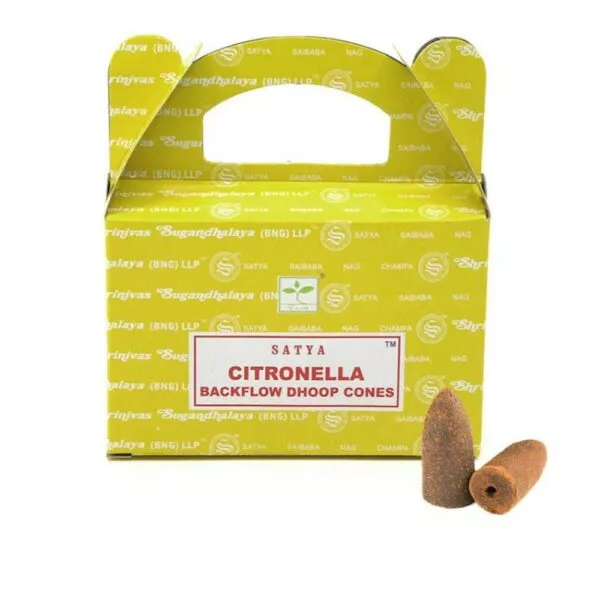 Satya Citronella Backflow tekantys smilkalai 24 vnt. Satya Citronella Backflow tekantys smilkalai 24 vnt.