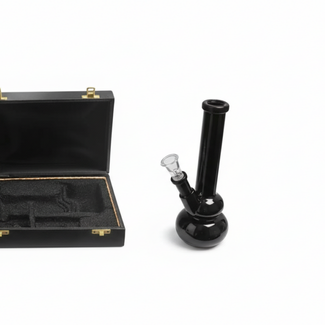Stiklinė vandens pypkė Midnight Traveller 18 cm su dėklu bongas