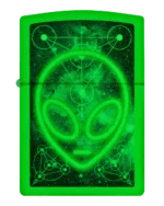 Žiebtuvėlis Zippo Alien šviečia tamsoje (žaliai) šviečiantis