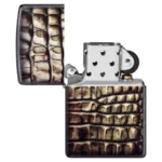 Žiebtuvėlis Zippo Aligator Skin atidarytas