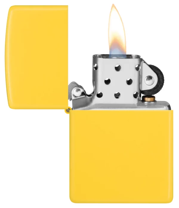 Žiebtuvėlis Zippo Classic Sunflower atidarytas dega