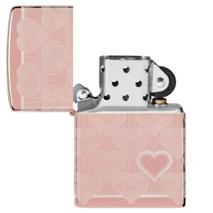 Žiebtuvėlis Zippo Hearts Rose Gold atidarytas