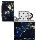 Žiebtuvėlis Zippo Night Earth Glow In The Dark atidarytas