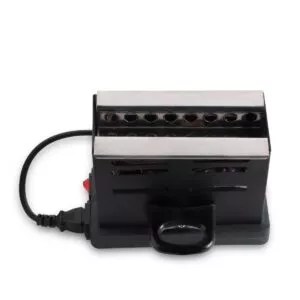 „Kaljano anglių degiklio Toaster Special Cube viršutinė konstrukcija su oro cirkuliacijos angomis maksimaliam karščio paskirstymui“