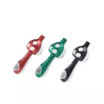 Metalinė grybo formos pypkutė 9,4 cm tryjų spalvų
