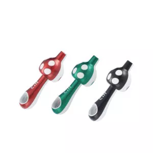 Metalinė grybo formos pypkutė 9,4 cm tryjų spalvų
