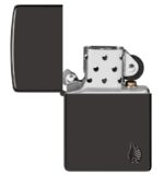 Žiebtuvėlis Zippo Armor Flame Black atidarytas