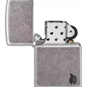 Žiebtuvėlis Zippo Armor Flame Silver atidarytas
