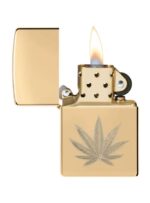 Žiebtuvėlis Zippo Canna Leaf atidarytas dega