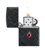 Žiebtuvėlis Zippo Diamond Pattern atidarytas dega