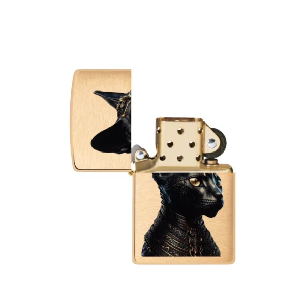 Žiebtuvėlis Zippo Egyptian Cat atidarytas