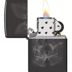 Žiebtuvėlis Zippo Xray Kiss atidarytas dega