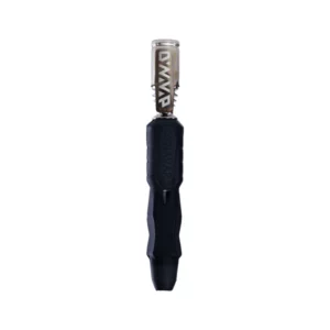 DynaVap The B2 mechaninis vaporizatorius su juodu silikoniniu korpusu be kaitinimo dangtelio.