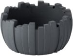 Pilkai juoda cementinė peleninė 12 cm skersmens