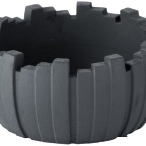 Pilkai juoda cementinė peleninė 12 cm skersmens