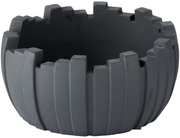 pilkai juoda cementinė pelenine 12 cm skersmens Pilkai juoda cementinė peleninė 12 cm skersmens