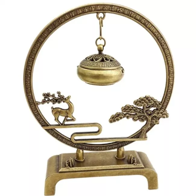 Smilkalinė Brass Zen Ring iš vario spalvos metalo lydinio