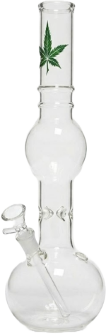 Stiklinė vandens pypkė Double Bubble Iced Leaf 40 cm
