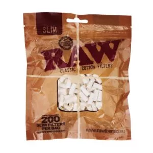 Filtriukai RAW Classic Cotton Slim 6mm (200 vnt.)
