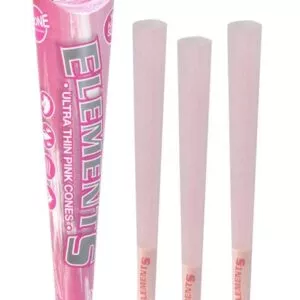 Popierėliai Elements Pink King Size Prerolled Cones 3 vnt. rožiniai kūgeliai