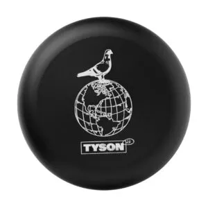 Metalinis smulkintuvas TYSON 2.0 Pigeon iš viršaus su originaliu balandžio ir gaublio logotipu