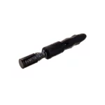 DynaVap B2 Stealth mechaninis vaporizatorius iš arti, išryškintas unikalus juodo silikoninio korpuso dizainas