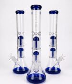 Mėlyna stiklinė vandens pypkė STAY HIGH 'Hidra40 cm su dvigubu perkoliatoriumi