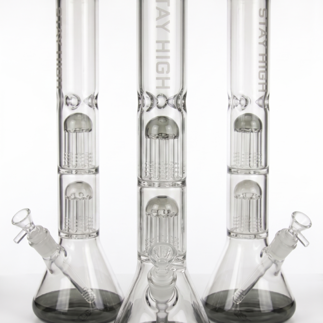 Stiklinė vandens pypkė STAY HIGH Hidra 40 cm iš 5 mm borosilikatinio stiklo