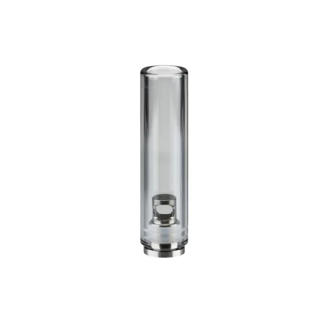 Skaidrus XMAX V3 Nano vaporizer stiklinis kandiklis su viduje įmontuotu metaliniu filtru ir tarpine